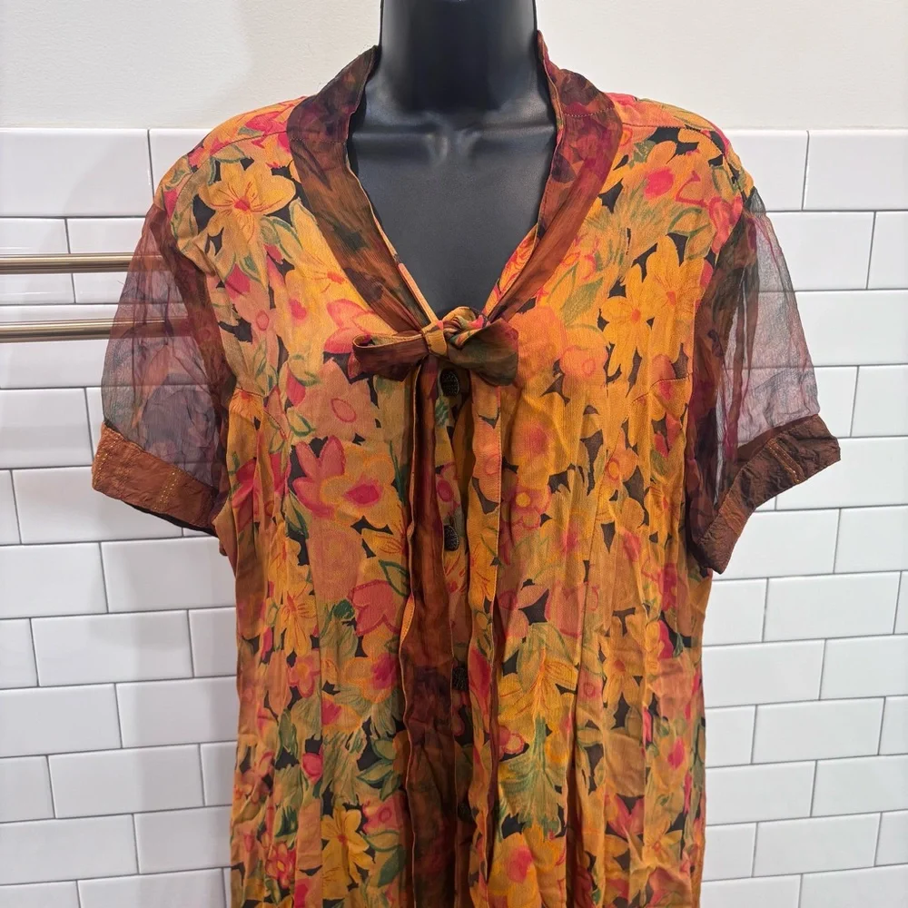 Vintage Floral Maxi Dress - Picture 2 of 7